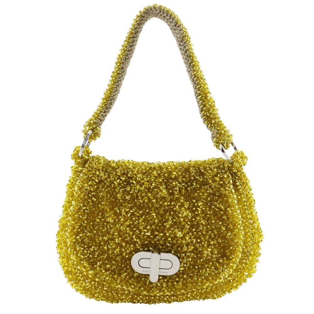 

ANTEPRIMA Handbag Wire bag with flap Mustard yellow Wire Cord/suede Women Used