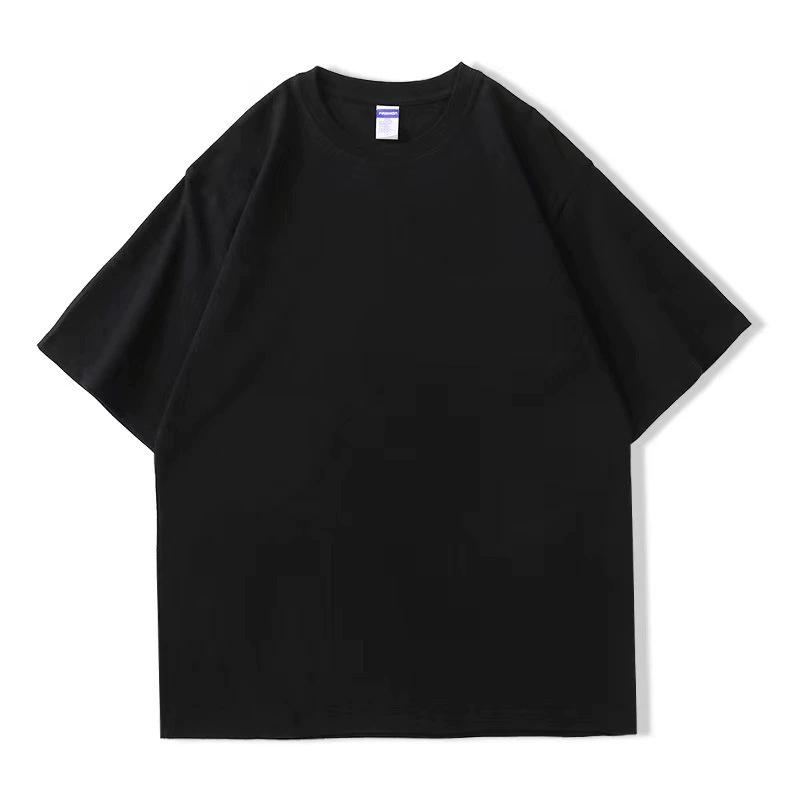 260g Unisex Pure Cotton Loose Fit Double Yarn Drop Shoulder Half Sleeve T-Shirt