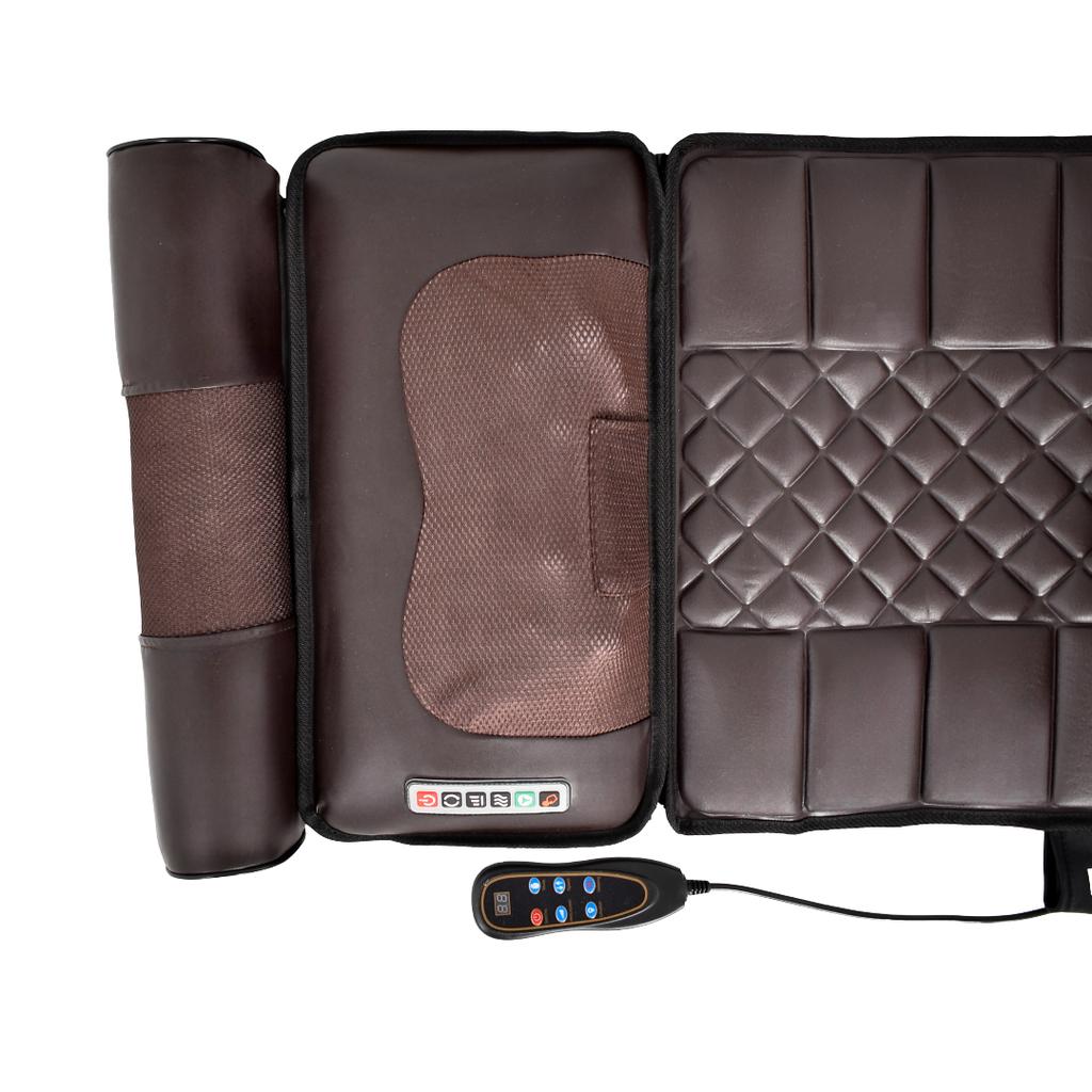 Mata masująca wibracyjna do masażu pleców na fotel materac 175x50cm brązowa