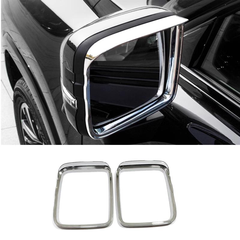 For GMW Haval H9 2024 2025 ABS carbon fiber Exterior Rearview cover Side Mirror Rain Eyebrow cover Decorative Car Accessories ABS chrome A