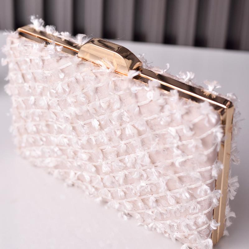 Sequin Women's Shoulder Bag with Chains Blue Elegant Designer Luxury Bag Wedding Clutch Square Brand Purse and Handbag Lattices