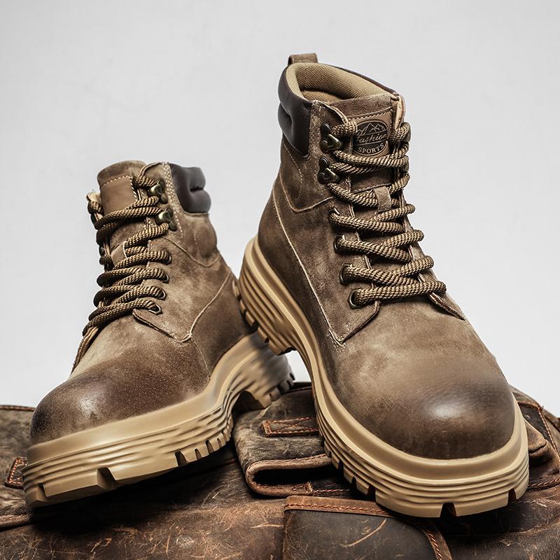 Высококачественные мужские замшевые кожаные мотоциклетные ботинки осень-зима высокие — фото 7