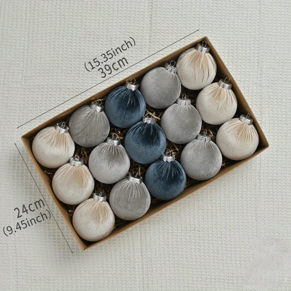 

Рождественский шар Бархатный Рождественский шар Рождественское украшение Подвеска Флокированный Рождественский шар из бархатной ткани Рождественский шар Набор рождественских украшений синий