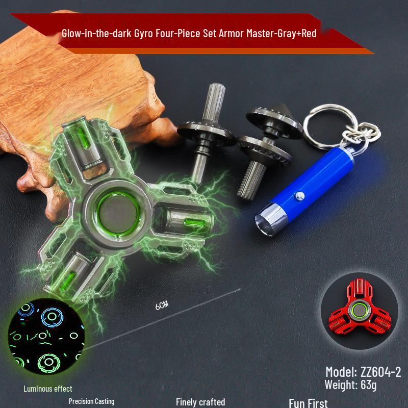Luminous All-Metal Finger Spinner Set - Long Spin Time & Stress-Relief Toy