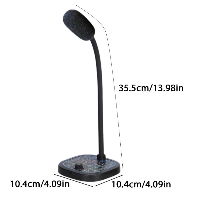 Compact Desktop Microphone Portable USB Voice Changer 16 Adjustable Effects for Online Game Streaming Devices
