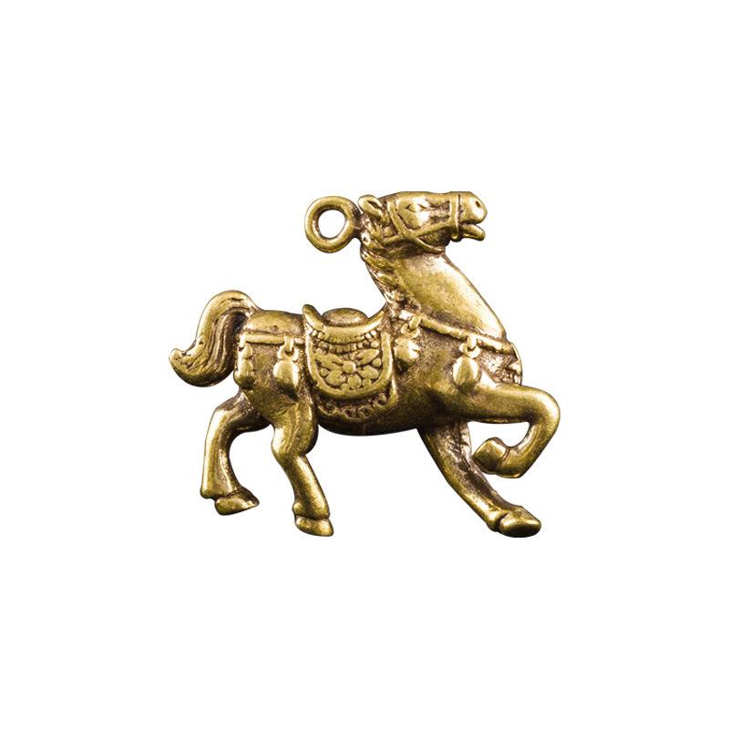 

2026 год Лошади по китайскому зодиаку Счастливый кулон-брелок Медный Фэн-шуй Богатство Брелок Женский Мужской Шарм для сумки Ювелирное украшение Подарок