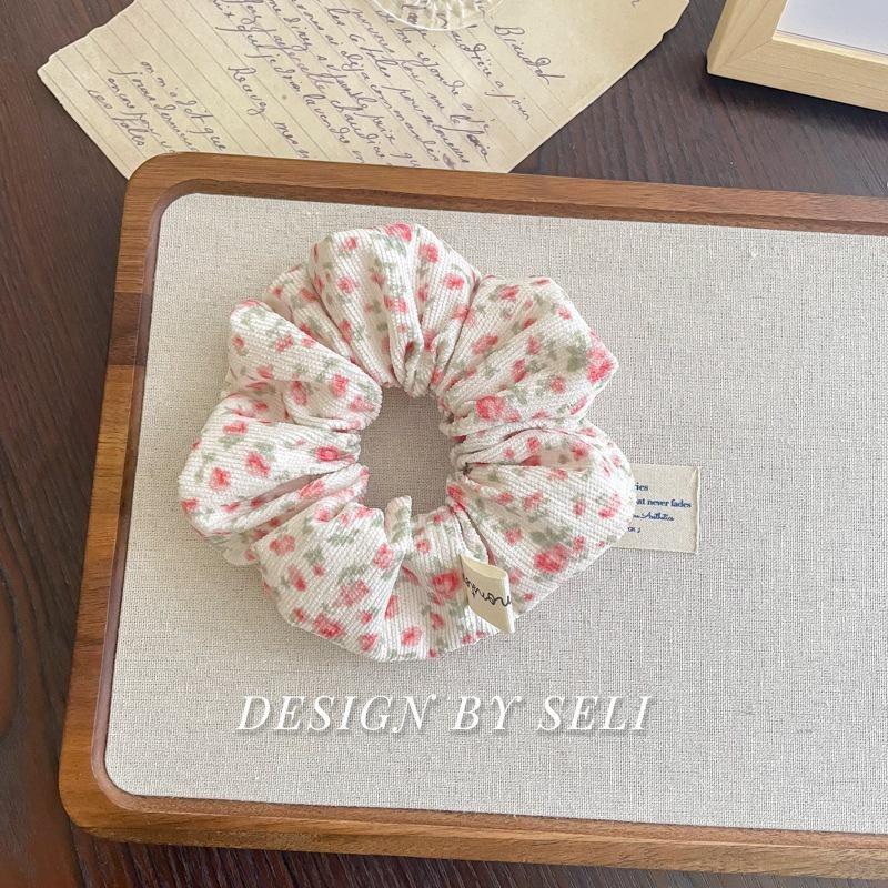 Scrunchie Multi Styles Floral Plaid Soft Fabric Minimalist Versatile Women Hair Tie Hair Accessories