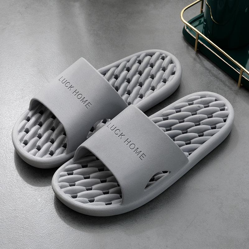 Summer Bathroom Soft Bottom Stepping On Shit Slippers Women's Home Indoor Bathroom Hotel Bath Home Water Leakage Non-slip Cool Slippers Men
