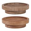 Candle Holder Tray, Round Wood Decorative Candle Plate, Rustic Tealight Pillar Candle Tray for Farmhouse, Kitchen, Coffee Table Decor