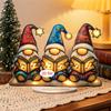 Three SantaClaus Reading Music Books 2D Acrylic Home Living Room Study Desk Decoration