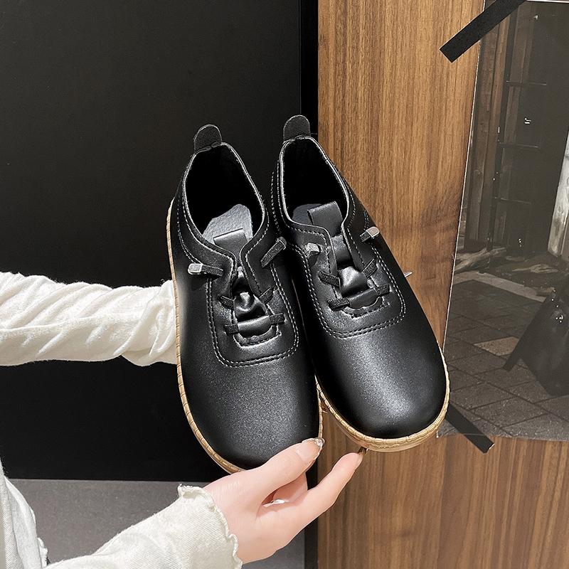 

Маленькие кожаные туфли-балетки из искусственной кожи, женские, новые, нескользящая мягкая подошва, удобные, из мягкой кожи, для мамы, для отдыха, для работы, одинарные туфли 35 чёрный