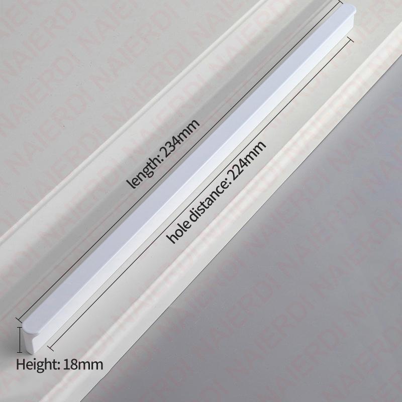 NAIERDI White Long Cabinet Handles Aluminum Alloy 800-1200mm Hidden  Furniture Handle Drawer Knobs Cupboard Pulls