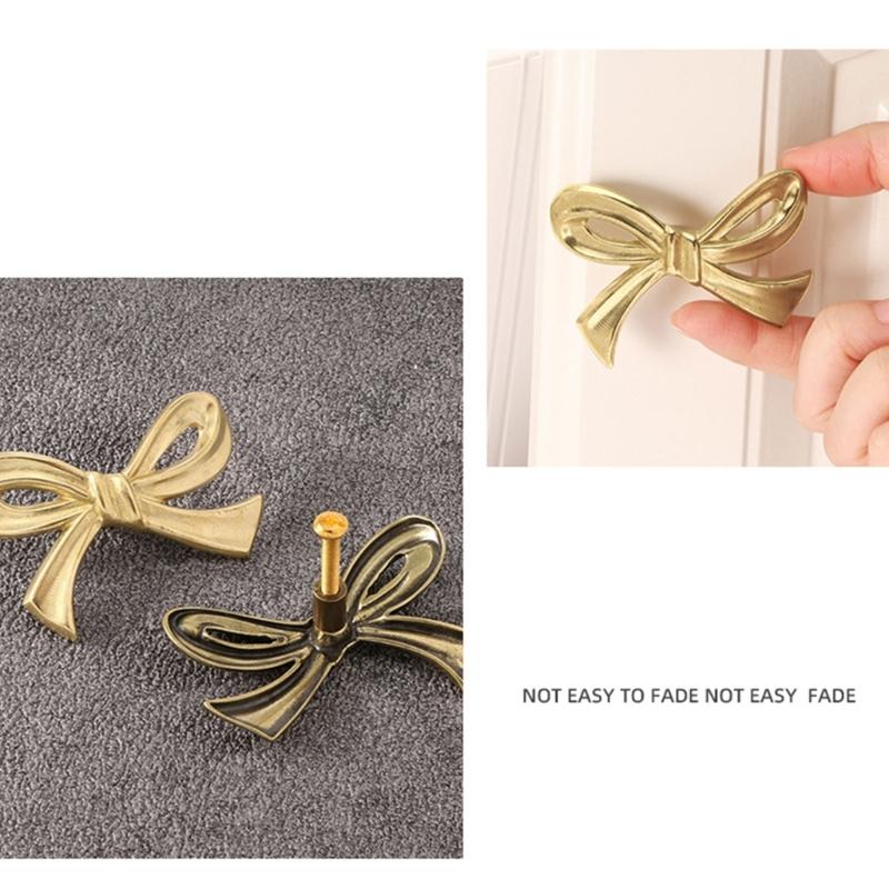 Drawer Cabinet Pull Metal Ribbon Furniture Handle for Bedside Table Dresser and Decorative Home Detail Accent Use