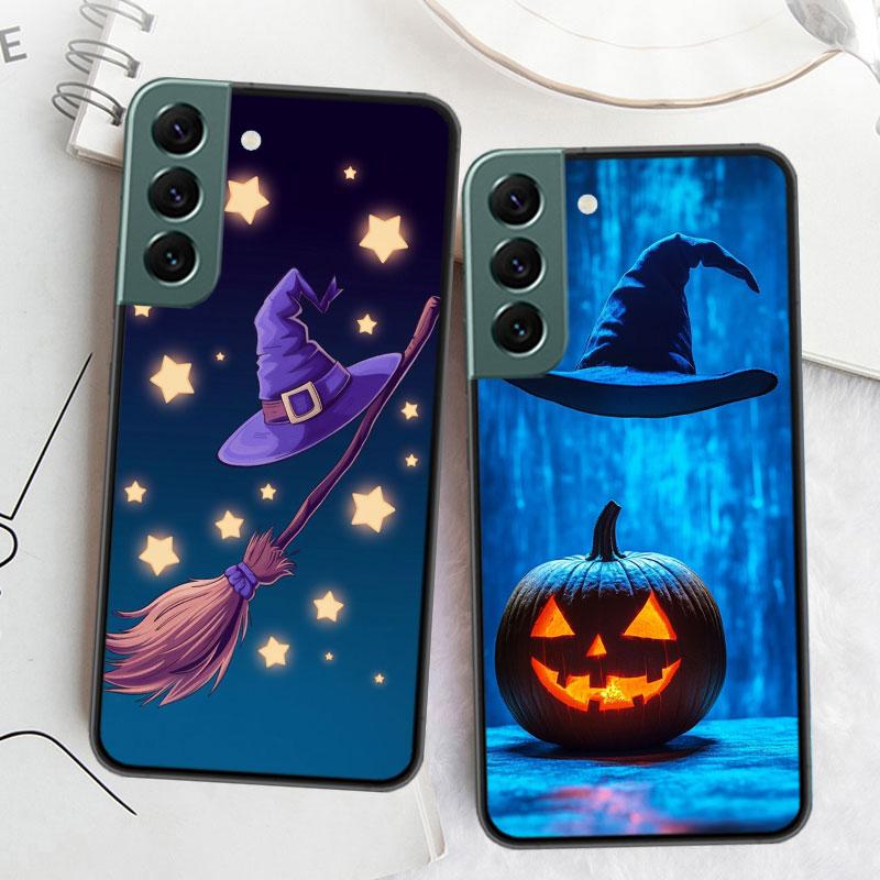 Halloween Wizard Hat Horror Fun Phone Case For Samsung Galaxy S22 S25 Ultra S21 S10 Plus S26 Edge S20 S23 S24 FE Cover Silic