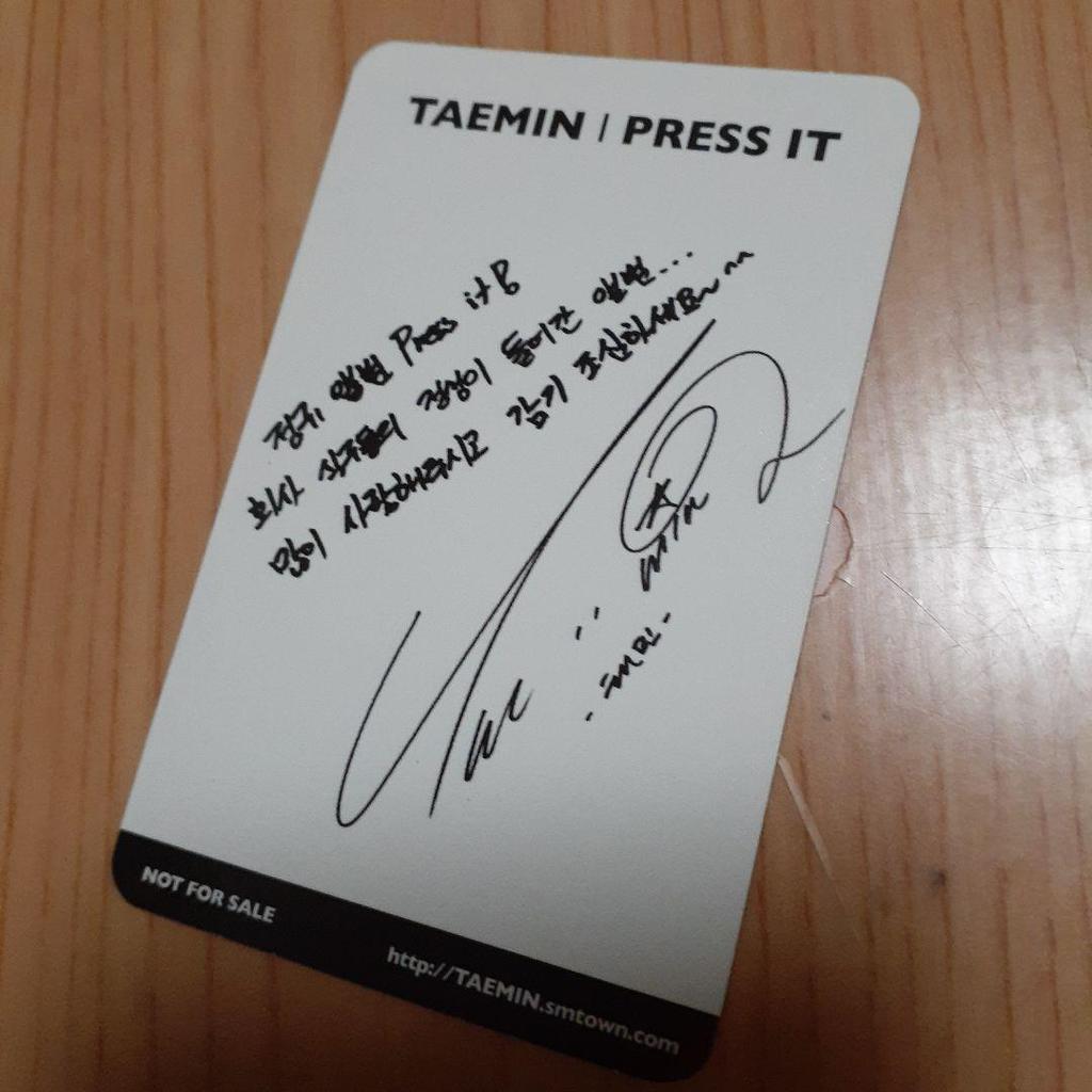 [USED] SHINee Taemin PRESS IT Trading Card Included