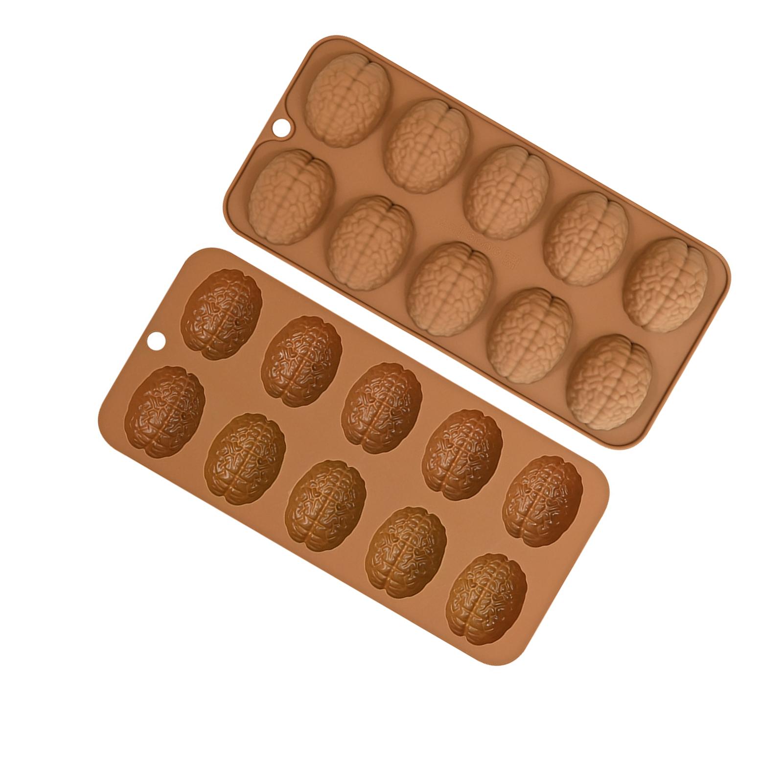 

2 шт. Силиконовые формы для мозга Инструмент для выпечки Формы для муссов и украшения тортов для изготовления шоколадных конфет свечей мыла Долговечные