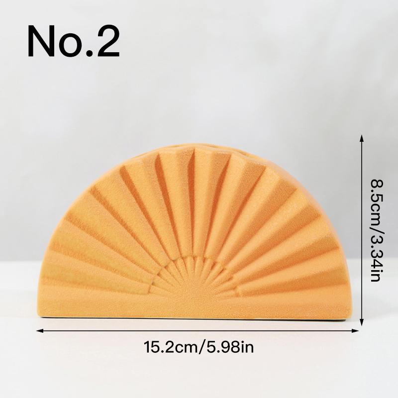 Fan-shaped Art Vase Flowerpot Ceramic Hydroponic Vase Flower Arrangement Home Decor Desktop Ornaments Garden Decoration