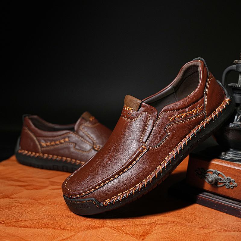 Scarpe da Uomo Casual in Pelle da Esterno Fatte a Mano Comode Mocassini da Uomo Suola Morbida Slip-On Mocassini da Uomo Antiscivolo Tempo Libero Passeggio Scarpe da Guida