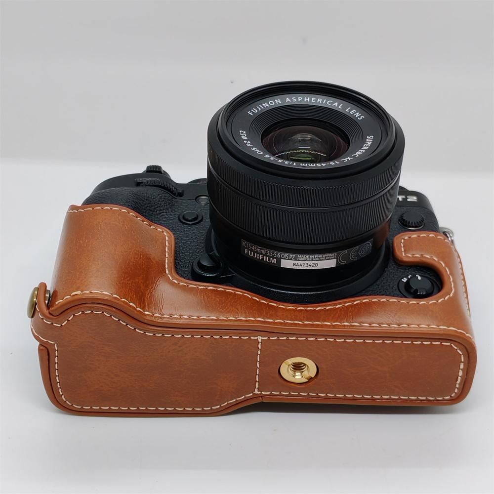 PU Leder Kamera Halbtasche für Fujifilm XT2 XT3 Fuji X-T2 X-T3 Schützende Basis Boden Akkuöffnung Abdeckung
