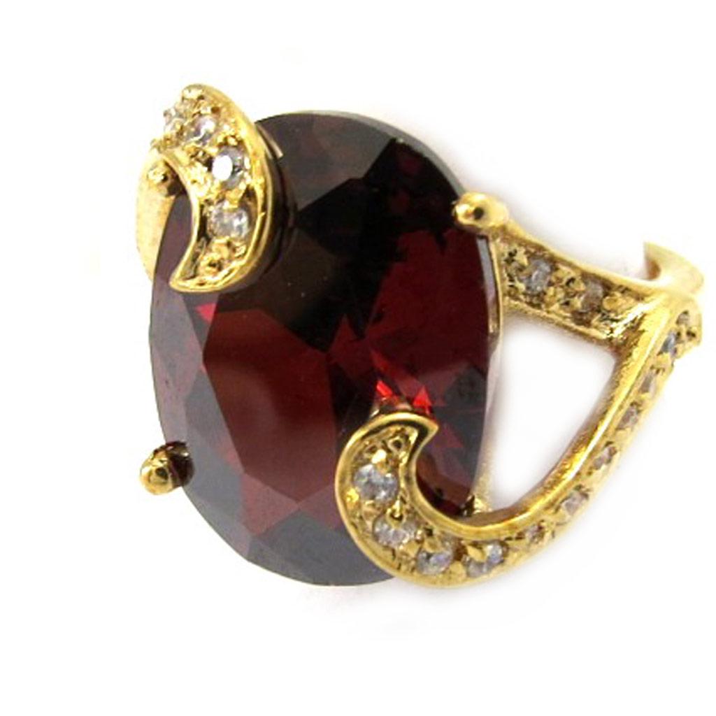 Garnet 'Sissi' Gold Plated Ring