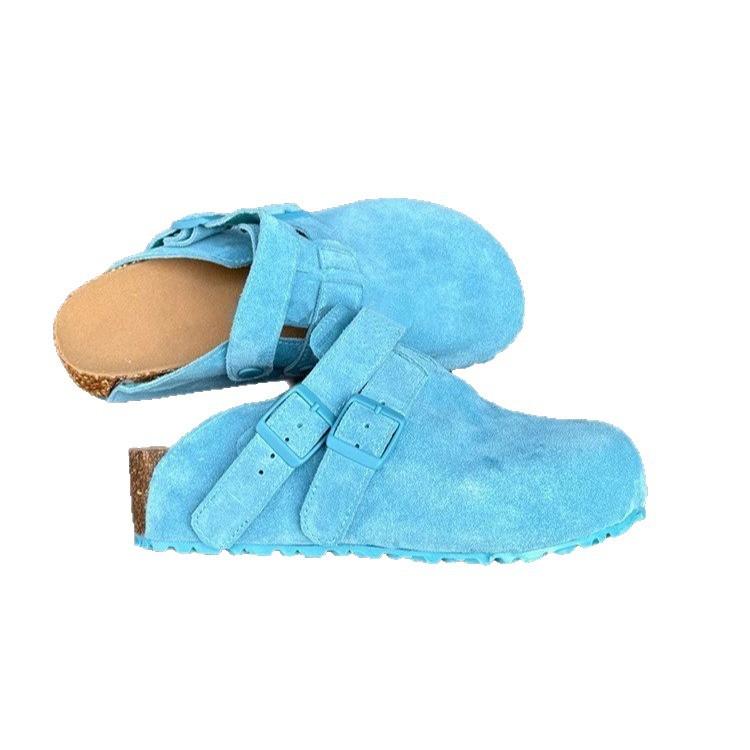 Support Customized Baotou Boken Slippers Sandals Women's New Spring Sand-colored Two Wear Thick Soles To Increase Height