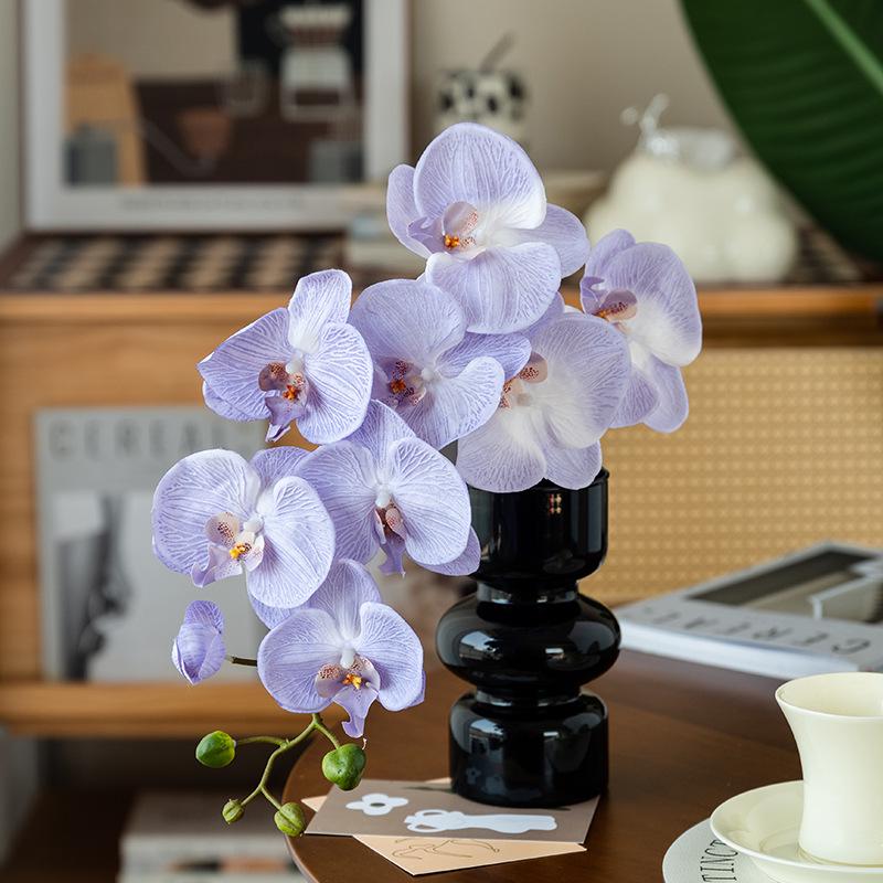 Luxury Orchid Artificial Flower for Hotel Bedroom Decor - High-End Phalaenopsis Single Stem Arrangement Ornament