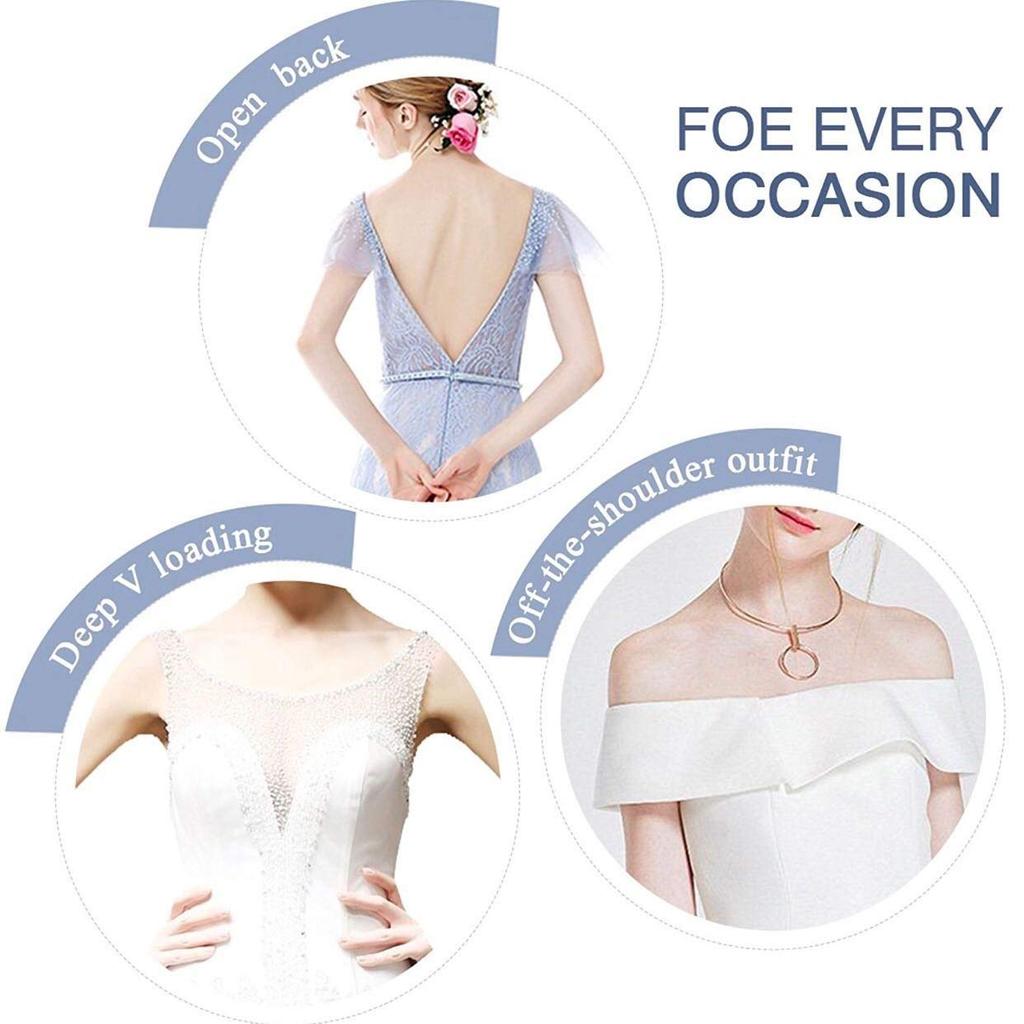 RSINC Adhesive Silicone Bra Reusable Strapless Backless Invisible Push Up Bra Non Paded Skin Colour