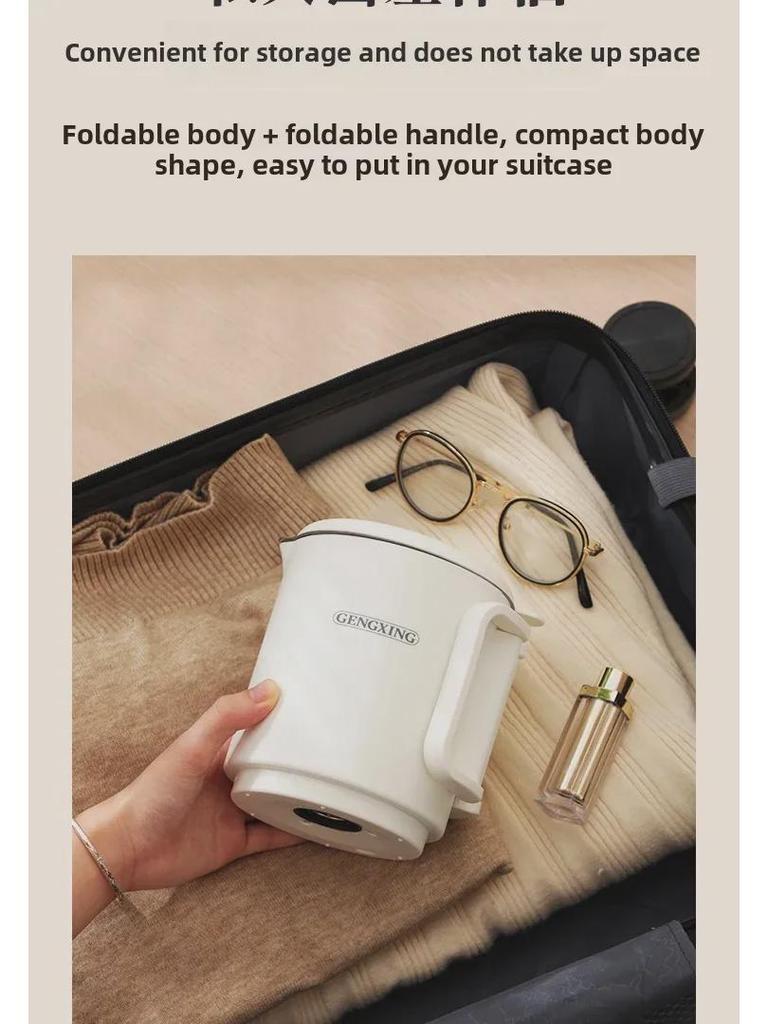 Portable Mini Folding Electric Travel Kettle - Stainless Steel