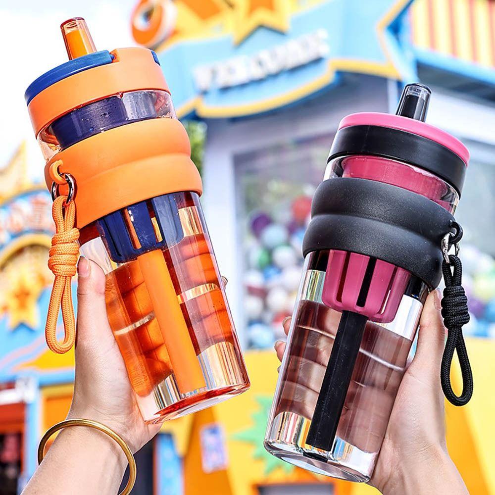 

1000ml Sports Water Bottle Plastic Filter Cups New Drinking Bottle рожевий