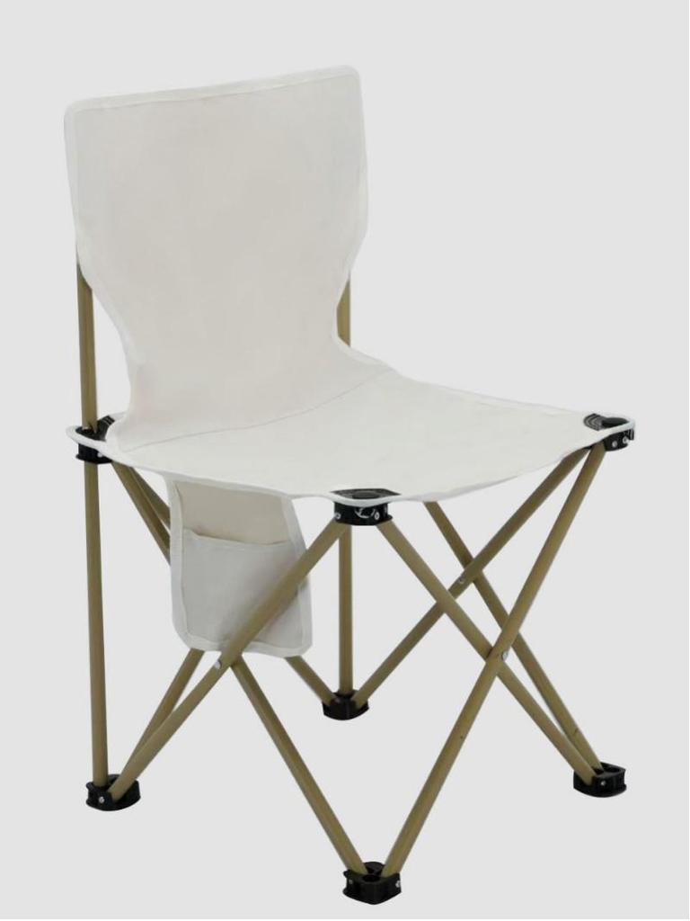 Khaki Portable Outdoor Folding Table and Chair Set with Storage Bag for Camping, Picnics, and Forest Parties.