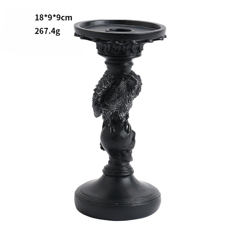 Halloween Decorations, Scary Skeleton Crows, Resin Candle Holders, Home Tabletop Decorations, Party Decoration Ornaments