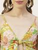 Moomaya Printed Spaghetti Strap Dress, Tie-Knot Knee Length, Flared Dress