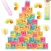 Mini Smiley Face Rainbow Stacking Rings - 3.2x3.5CM Elastic Band Nostalgic Toy
