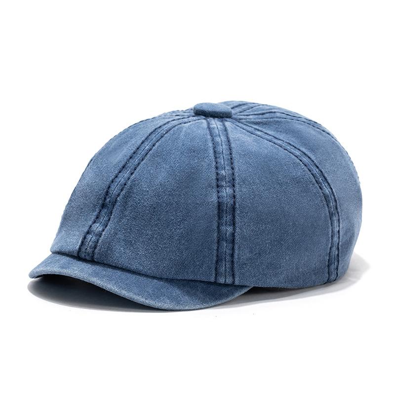 Bavlněný baret Pánská malířská čepice Newsboy čepice Klobouk Rybí kost Osmihranný klobouk