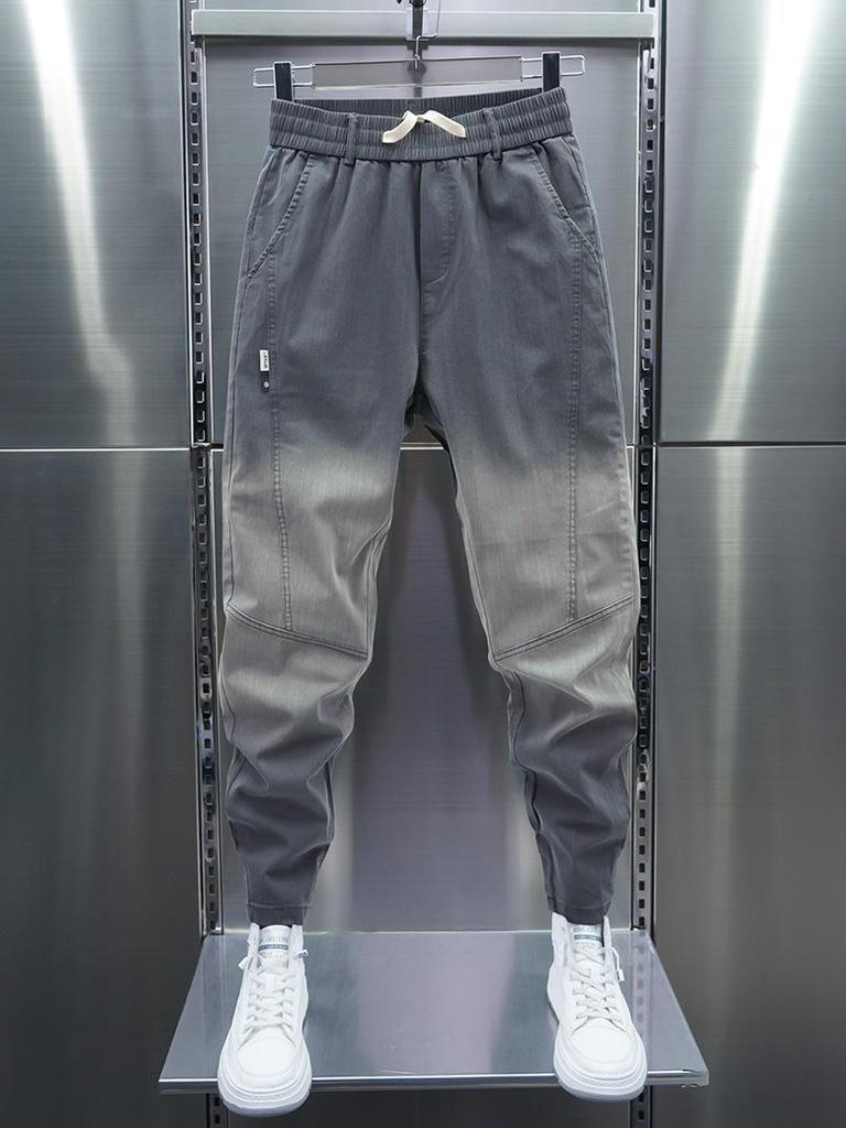 Men's Gradient Stitch Slim Fit Skinny Jeans with Elastic Cuffs