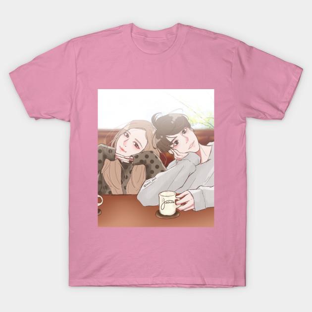 T-Shirt Damen Rosekook Harajuku Print Kawaii T-Shirt Sommer Kurzarm Damen T-Shirt Top Tee
