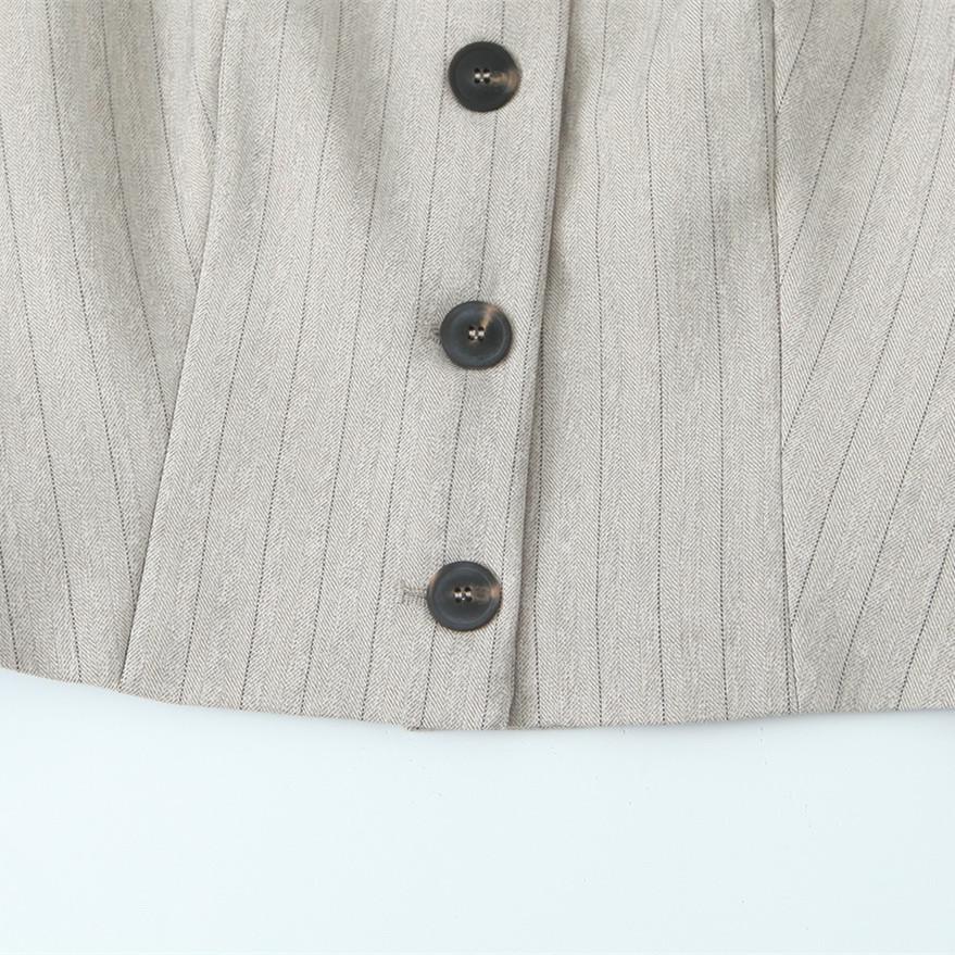 2025 Spring Women's Striped Suit Vest & Wide-Leg Pants Set