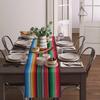 Strisce Colorate Messicane Runner da Tavola in Lino Runner per Comodino Decorazione Cucina Rustica Runner per Tavolo da Pranzo Decorazione Festa Messicana