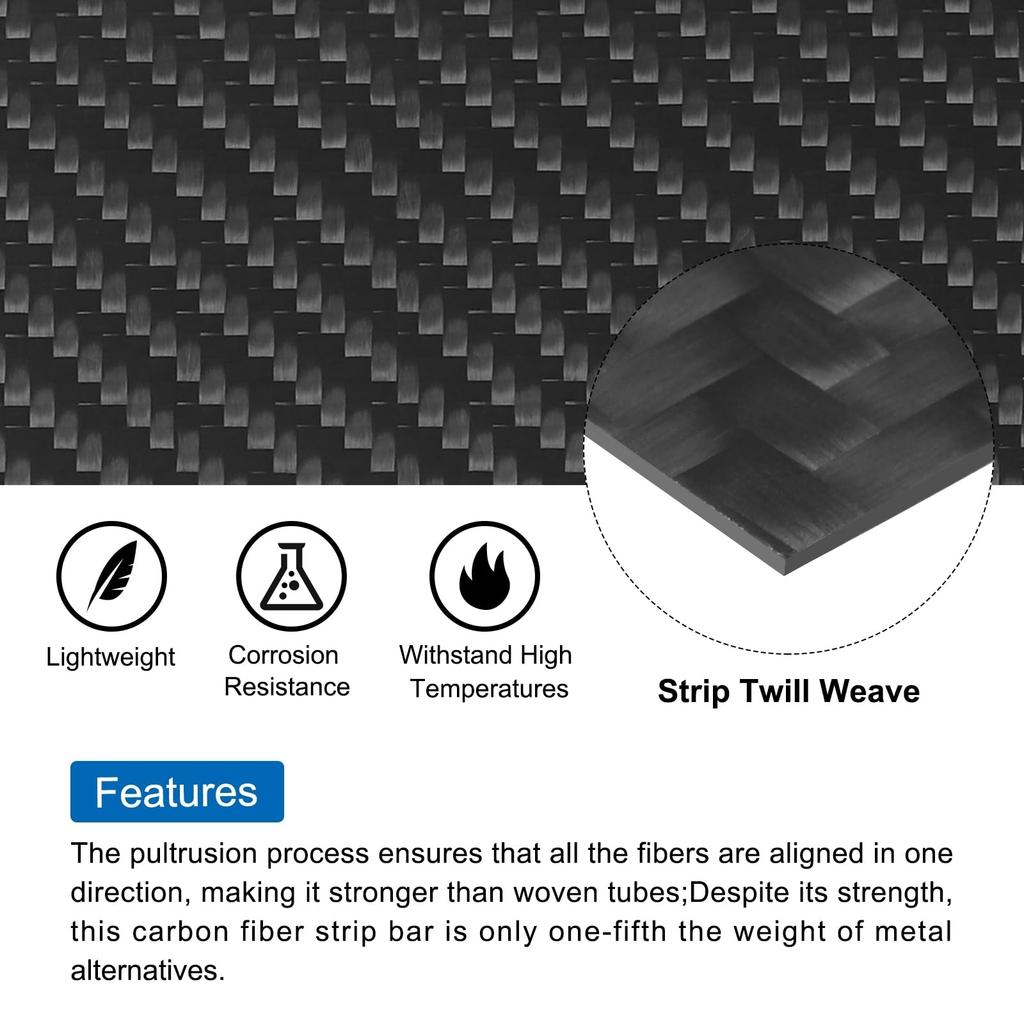Uxcell 1pc Carbon Fiber Sheet 400x300x2mm Pultrusion Flat Carbon Fiber Board Plate Diagonal Weave Panel Sheet for Kite RC Airplane