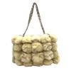 Used courregesShoulder Bag beige/Ivory fur/Suede Women
