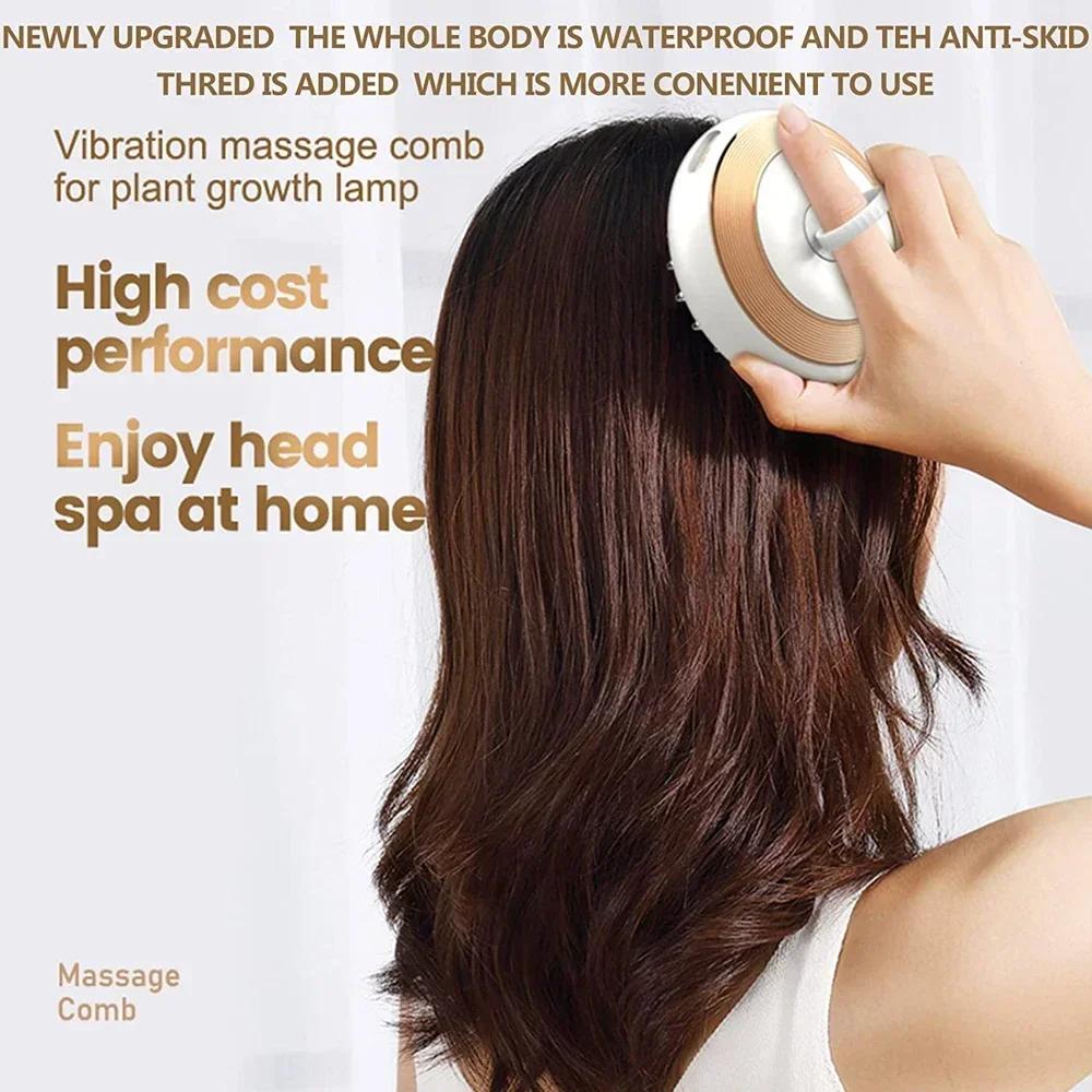 Electric Scalp Massage Comb Therapy EMS Vibration Massage Brush Anti-Hair Loss Medicine Scalp Oil Applicator With Liquid Guide