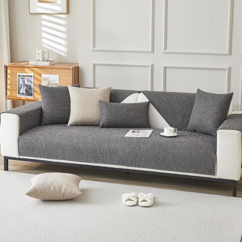 Fabric Sofa Cushion for All Seasons, Non-slip Solid Color Sofa Cushion, Simple Modern Sofa Cover, Backrest Cover, Cloth Towel