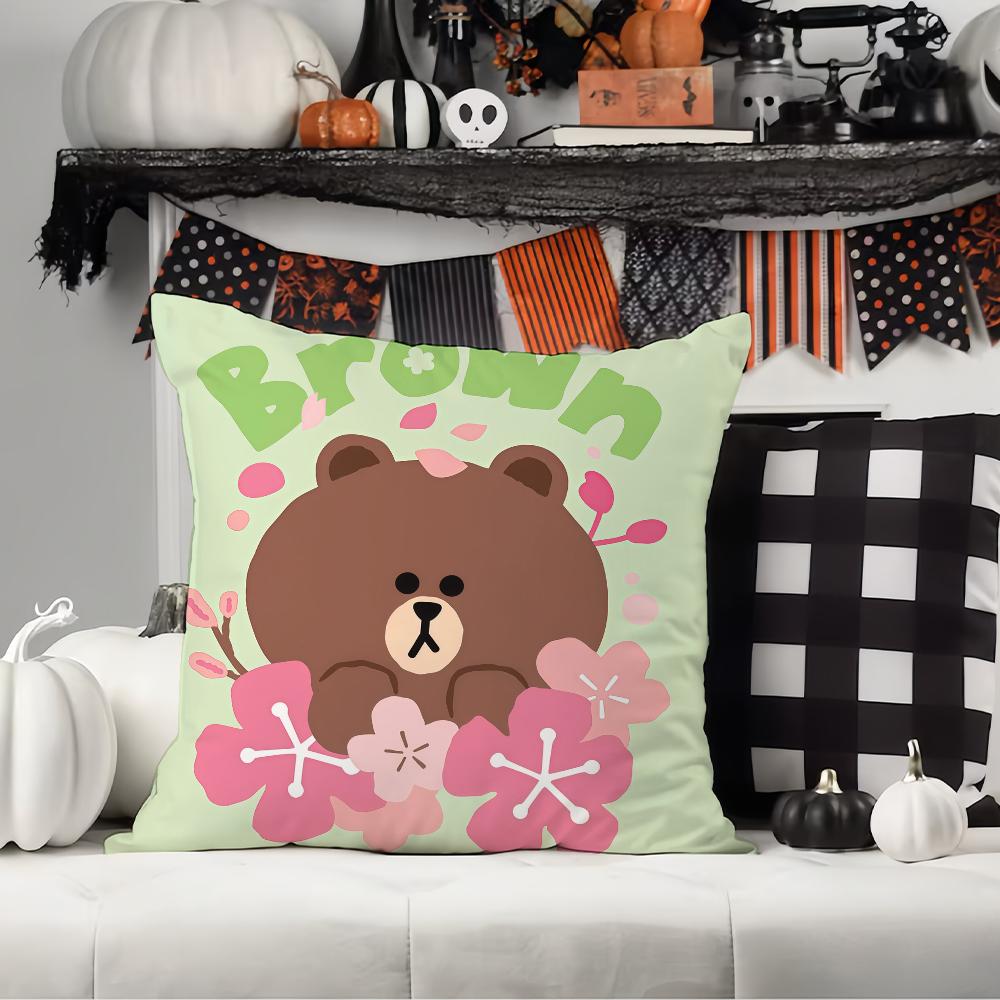 Kreskówka urocza C-Cony i B-Brown Poszewka na poduszkę Poduszki biurowe Nadaje się do sofy samochodu sypialni Dekoracyjna poszewka na poduszkę