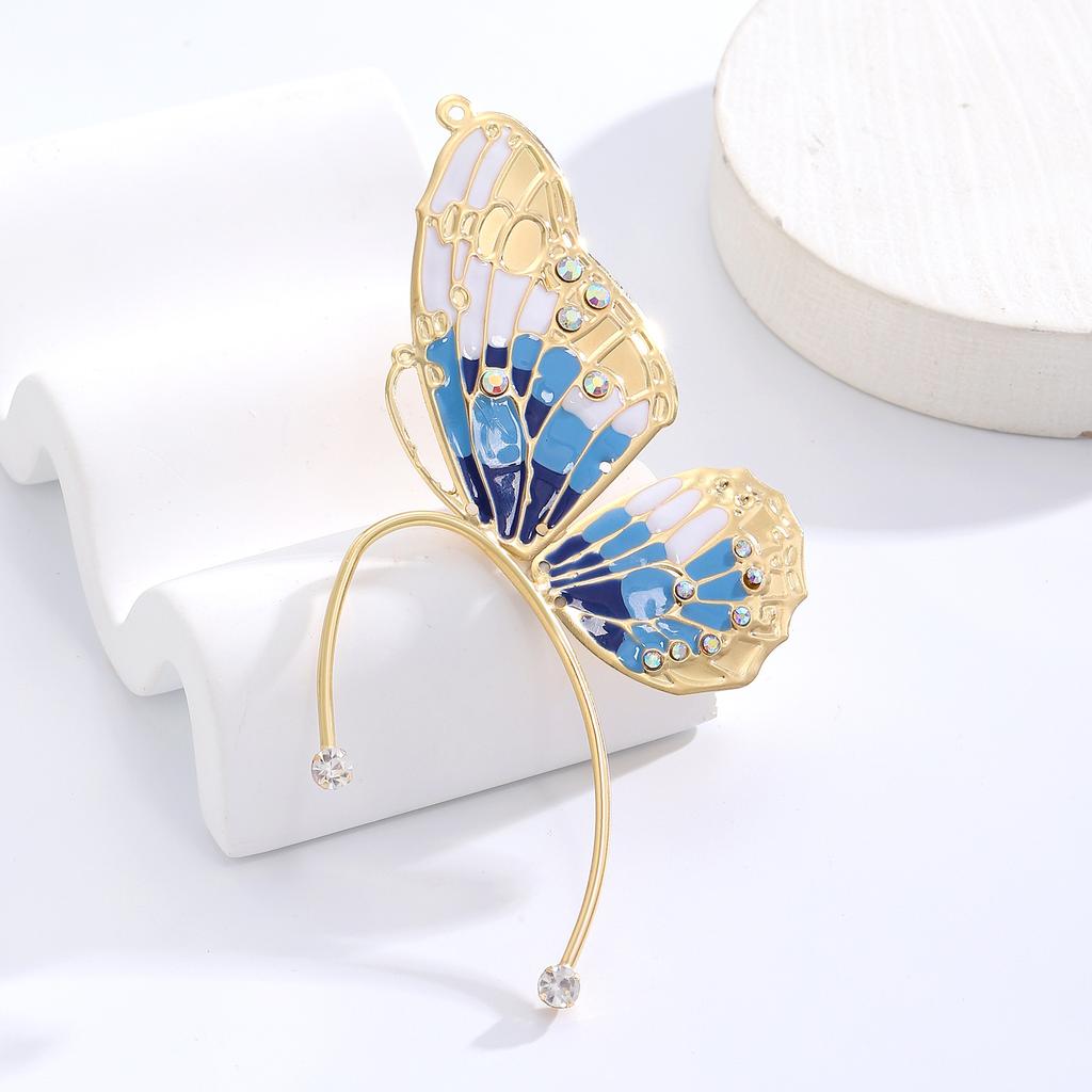 New Jewelry, Sweet Single Elf Ear Clips, Ear Hanging Women, Rhinestone Wings Without Ear Holes, Butterfly Ear Bone Clips.