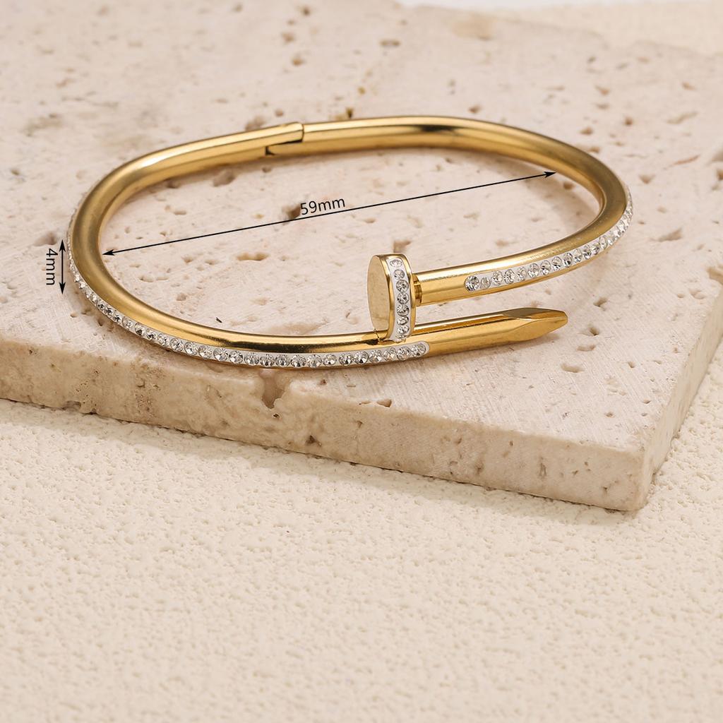 Luxury Vintage Titanium Steel Stainless Steel Women's Gold Bangles Wristwear Trendy Charm Jewelry Decoration Holiday Gifts
