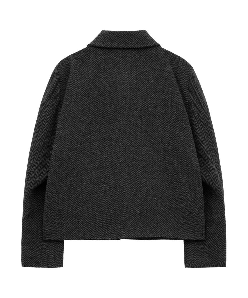 Hyoji Fw Herringbone Macara Crop Blazer