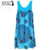 HNXC Women's Fashion Summer Spring Solid Color Print Sleeveless O-Neck High Waist Casual Dresses
