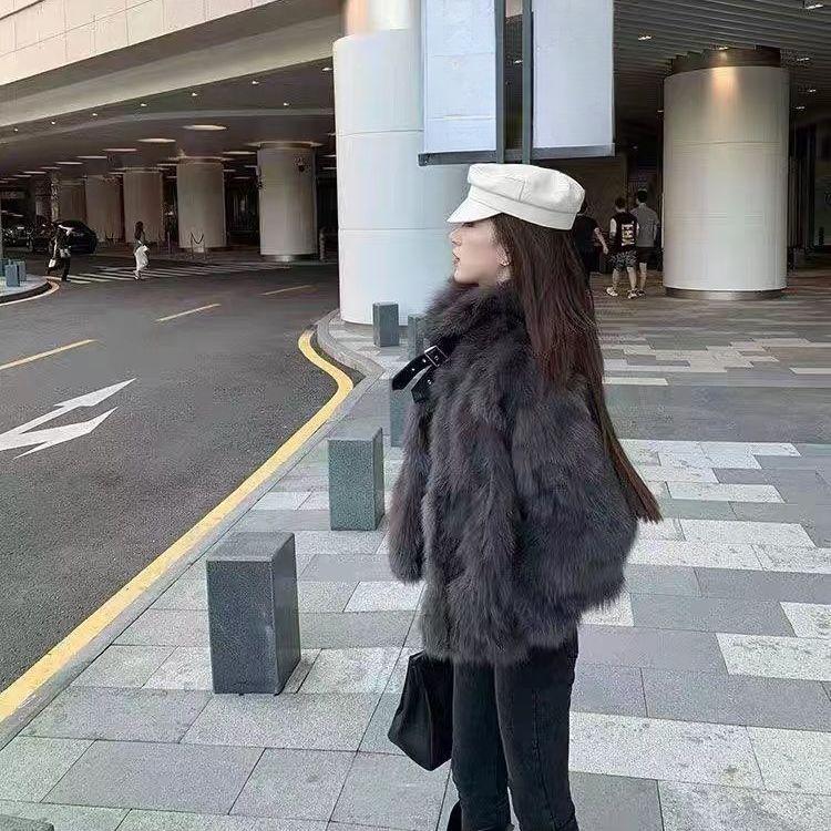 Imitation Fox Fur Coat Autumn and Winter New Temperament Plush Warm Coat
