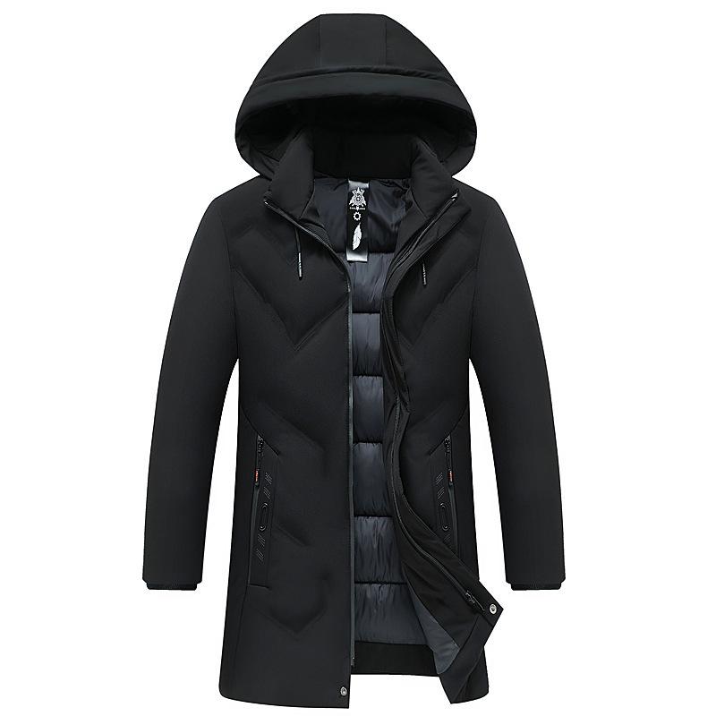Men's Mid-Length Winter Down Cotton Jacket - Thick, Warm, Casual Coat