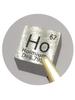 Elemental Holmium 10mm square type A specimen (Ho), cube, marking.